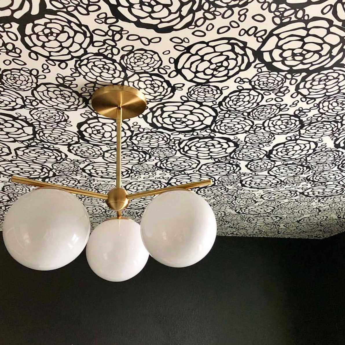 Best Wallpapers for a Ceiling Roundup | Petal Pusher (Black)