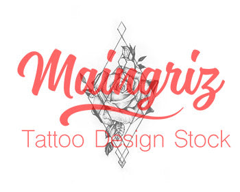 Dessin de rose géométrique pour tatouage femme par maingriz tattoo design, une équipe de dessinateur de tatouage