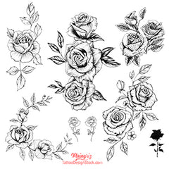 7 sexy roses line work tattoo designs references