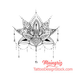 amazing lotus oriental mandala tattoo design digital download