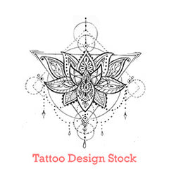 Geometric lotus mandala tattoo design