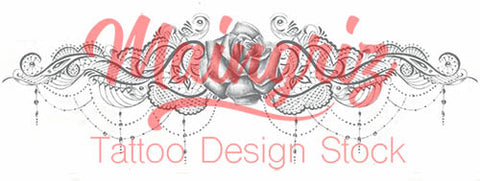 lace garter with rose download tattoo design