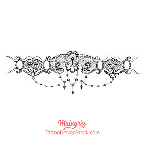 sexy lace garter tattoo design 
