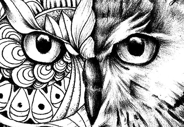 Owl mandala tattoo design digital download – TattooDesignStock