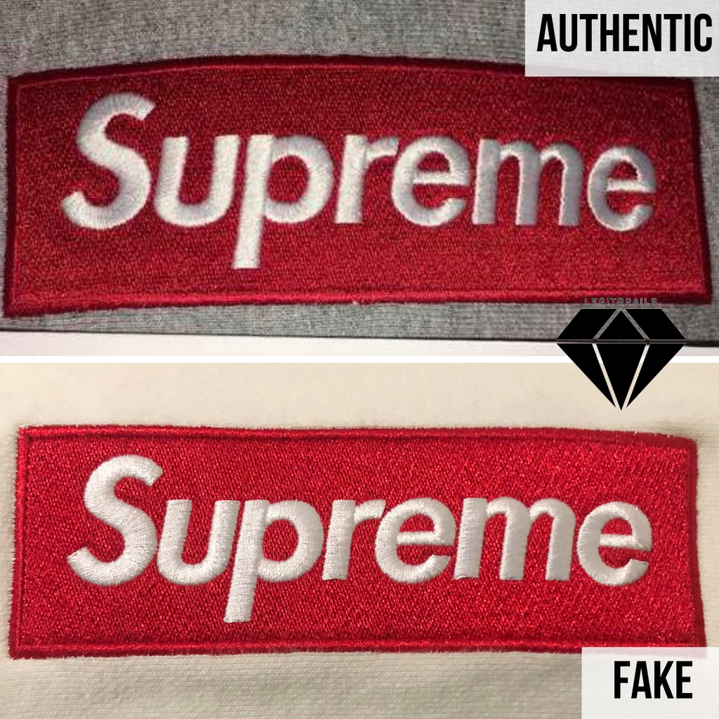 How to spot fake Supreme Box Logo hoodie: the box logo stitching method