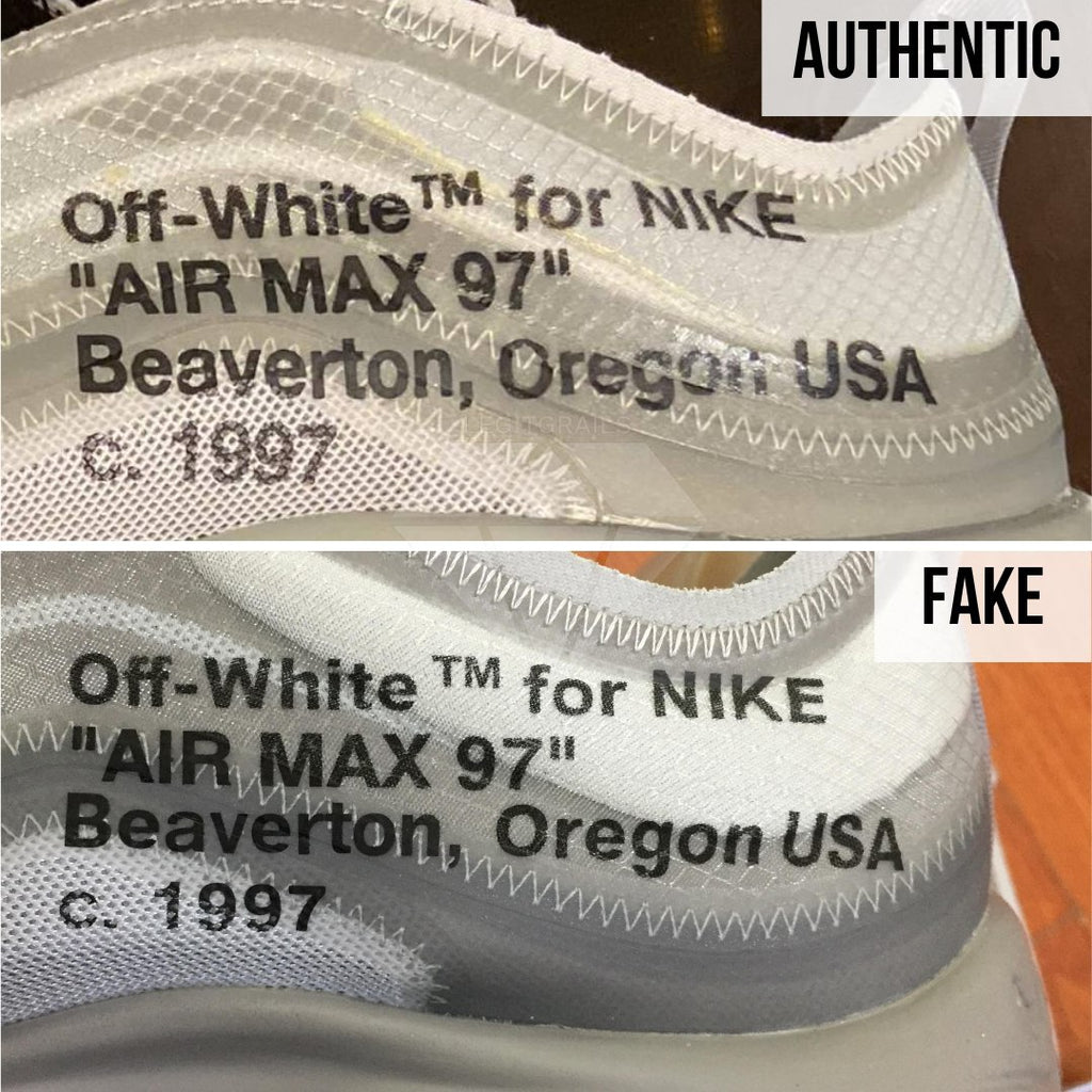 How to Spot Fake Air Max Off-White 97 Menta: The Medial Print Method