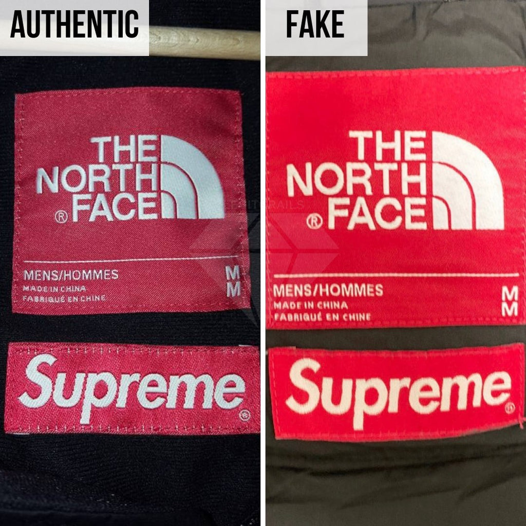 Supreme The North Face Mountain Baltoro Jacket Fake VS Real Guide: The Neck Tag Method