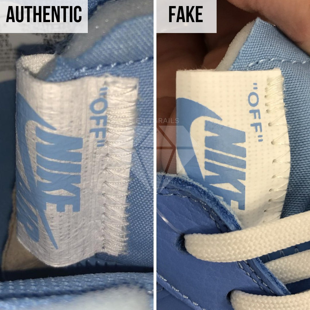 Nike Air Force 1 Off-White MCA Real VS Fake Guide: The Nike Tongue Tag Method