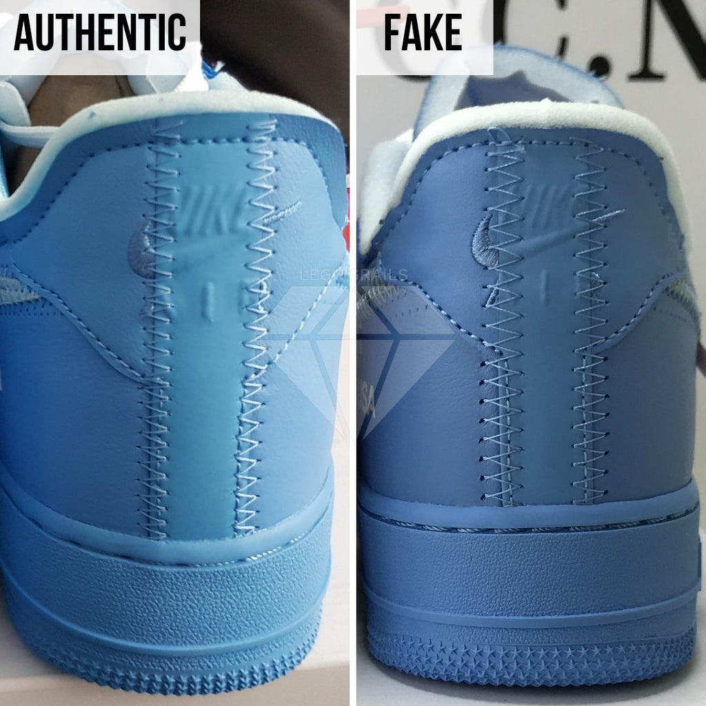 Nike Air Force 1 Off-White MCA Real VS Fake Guide: The Heel Method