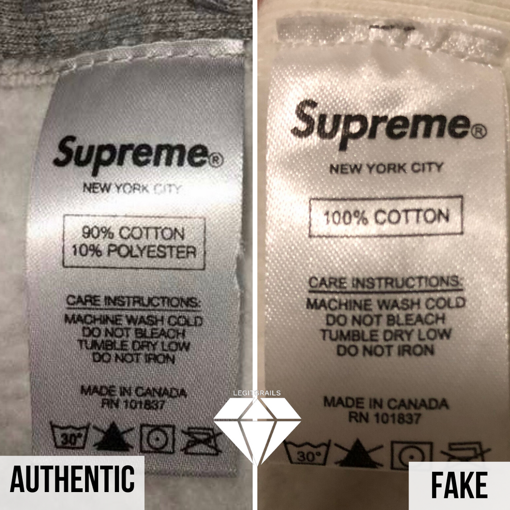 How to spot fake Supreme Box Logo hoodie: the washing label method