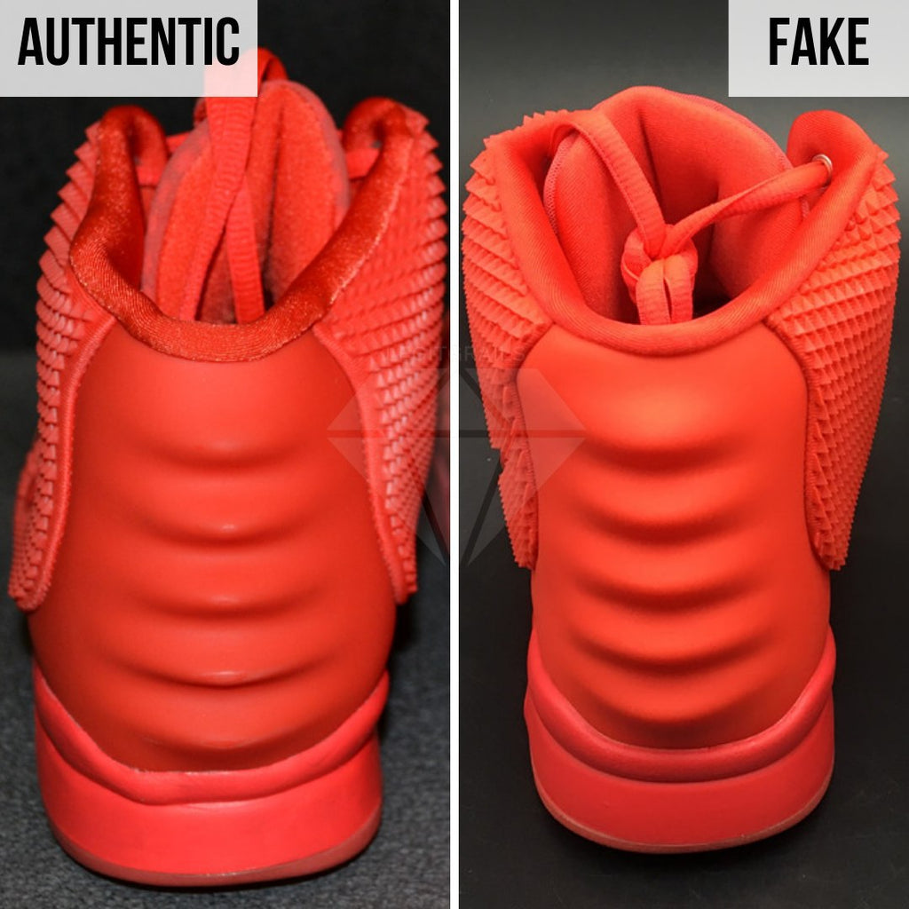 Nike Air Yeezy 2 Red October Fake vs Real: The Heel Counter Method