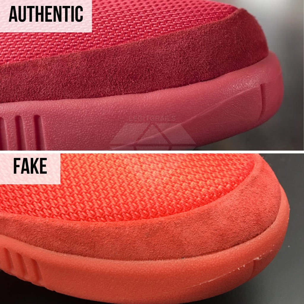 Nike Air Yeezy 2 Red October Fake vs Real: The Toe Cap Method