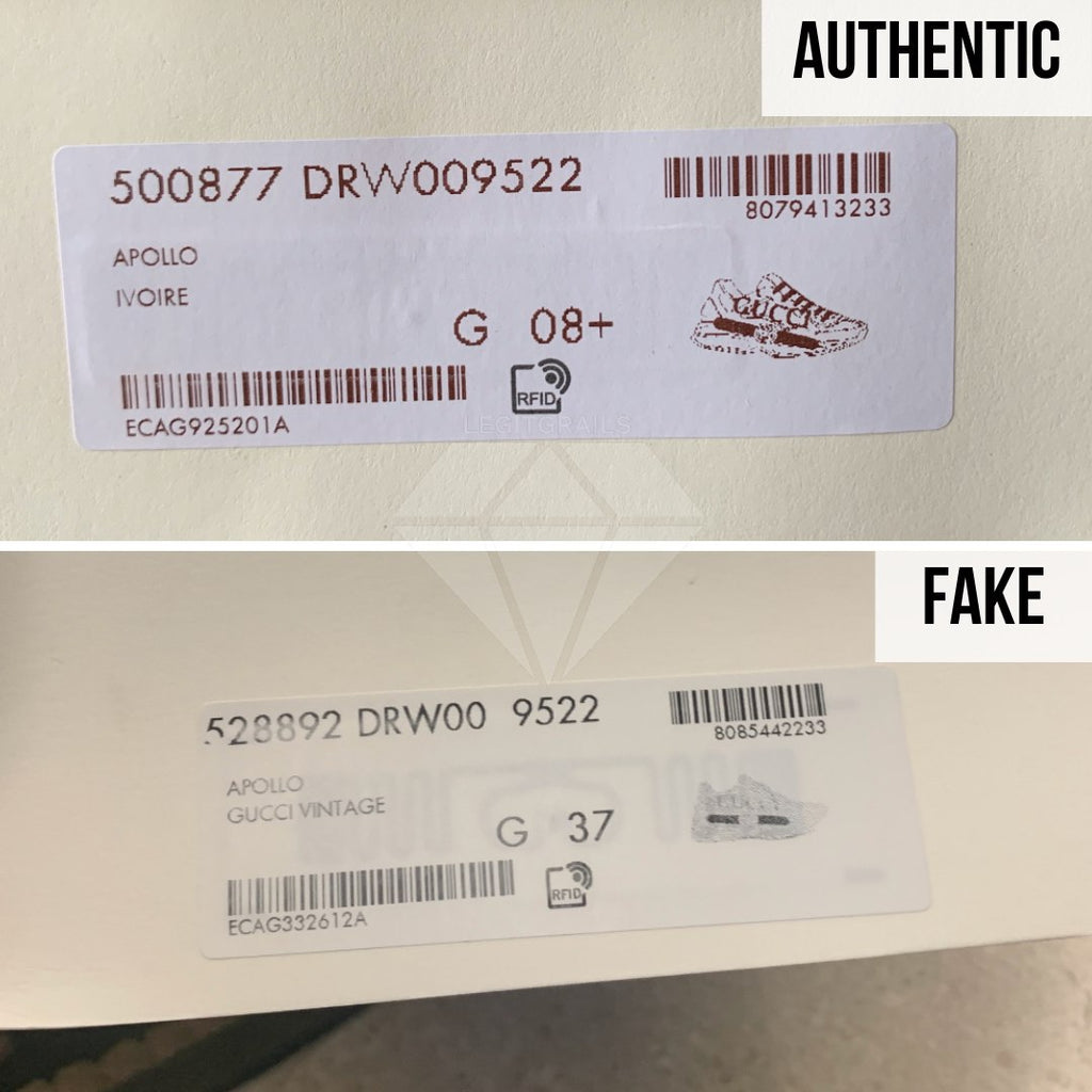 Gucci Rhyton Gucci Print Sneakers Legit Check Guides: The Shoebox Label Method