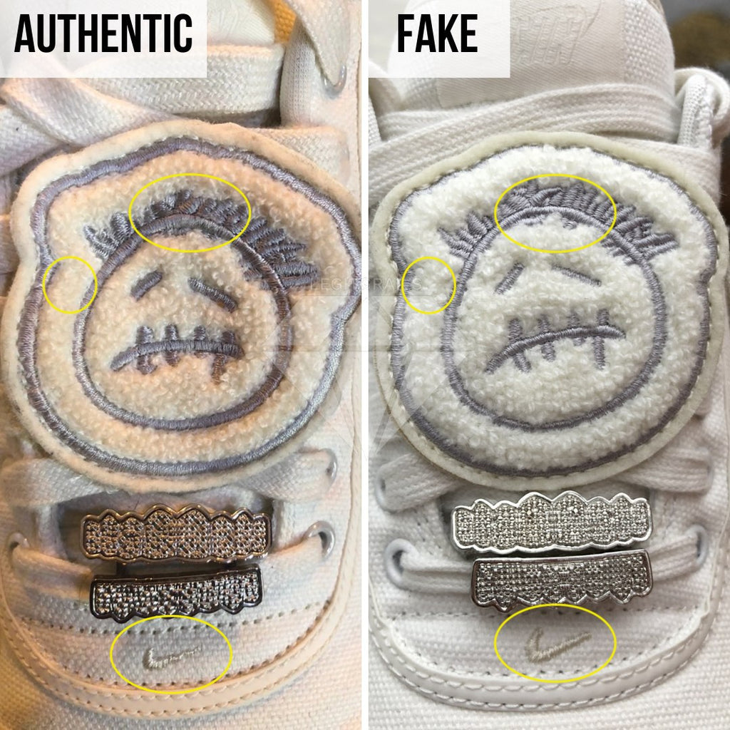 How to legit check Air Force 1 Travis Scott Sail: The Right Lace Patch Method