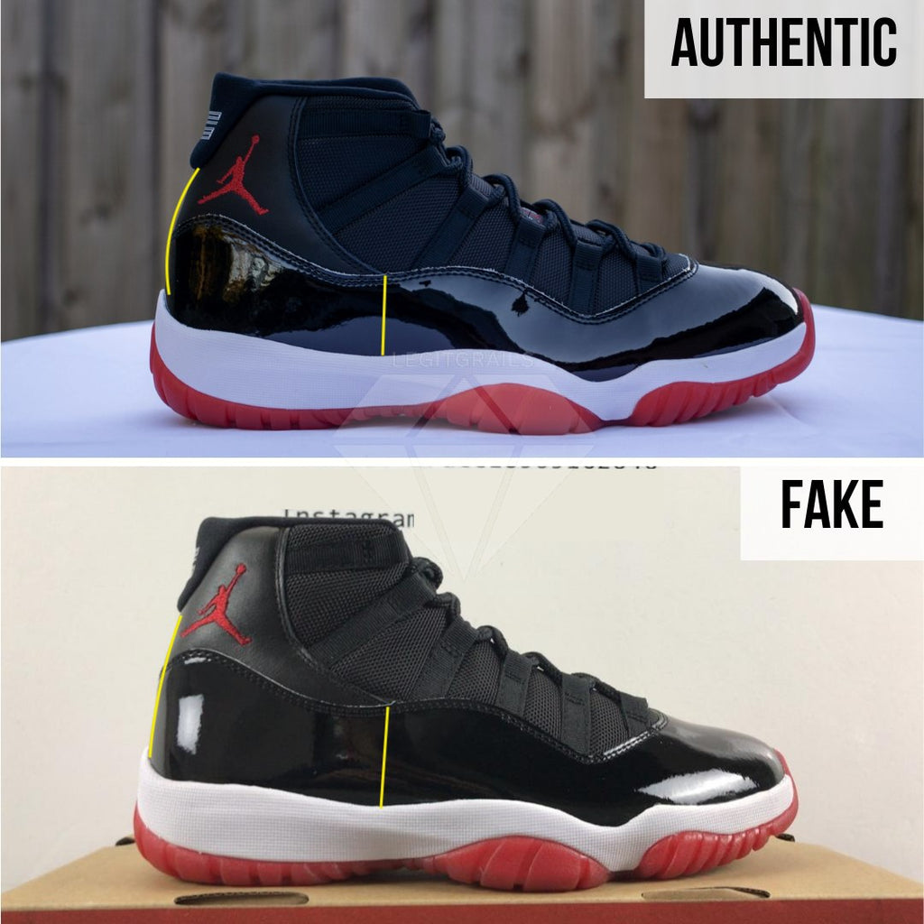 How To Spot Fake Jordan 11 Bred: The Shape of the Heel Method