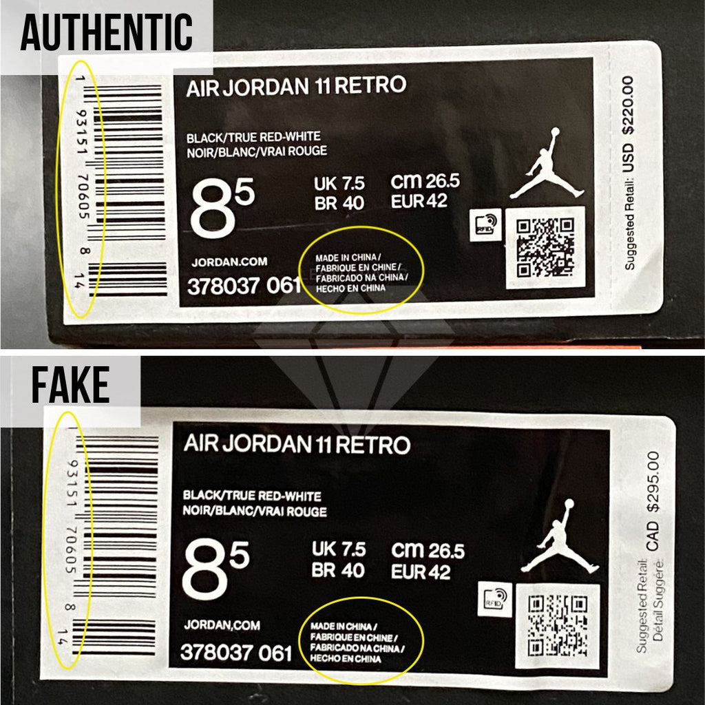 How To Spot Fake Jordan 11 Bred: The Shoebox Label Method