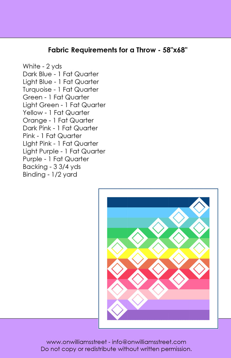 Quarter Emerald City Quilt Paper Piece Foundation Quilting Block Pattern PDF