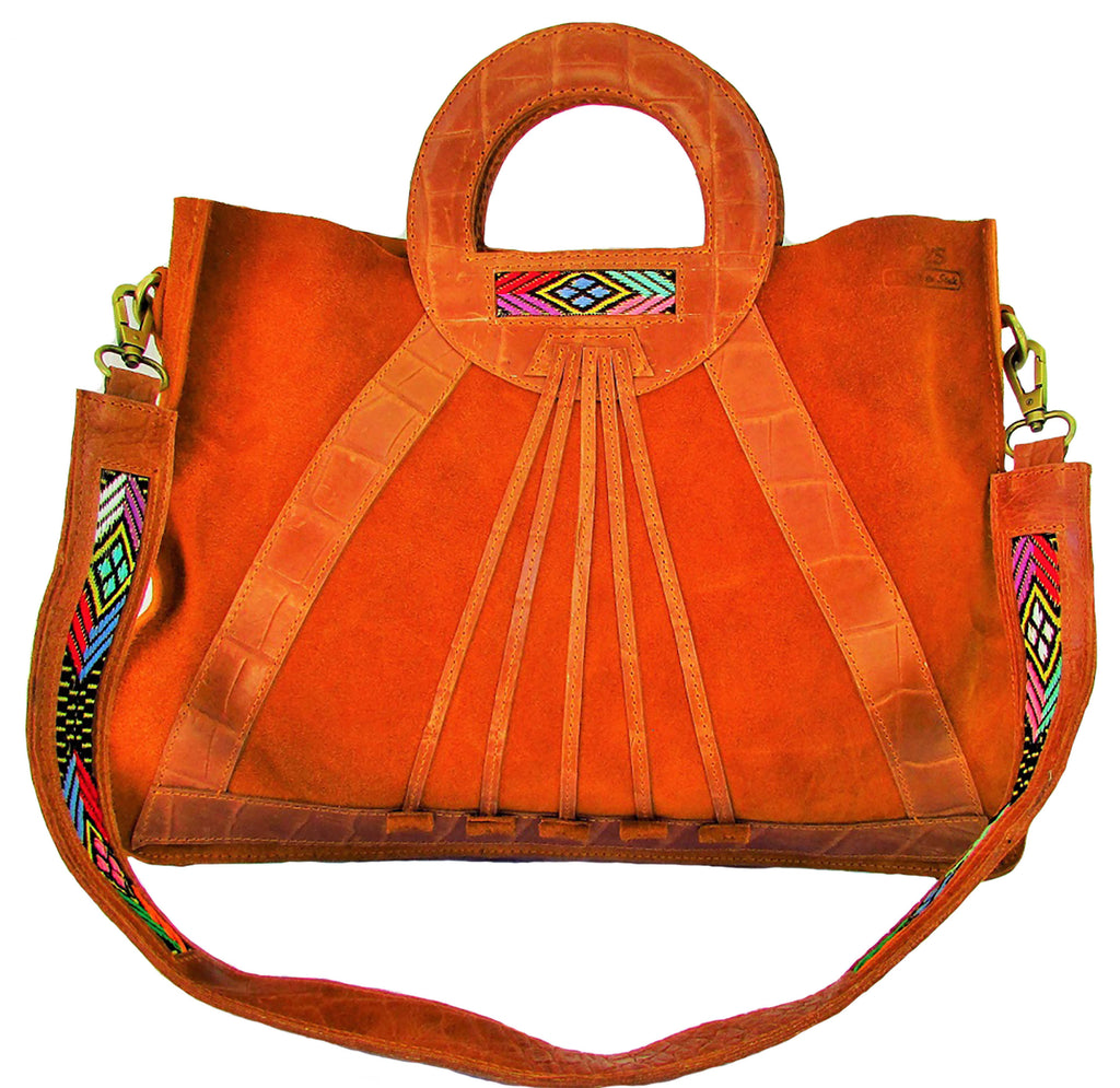 roots leather tote