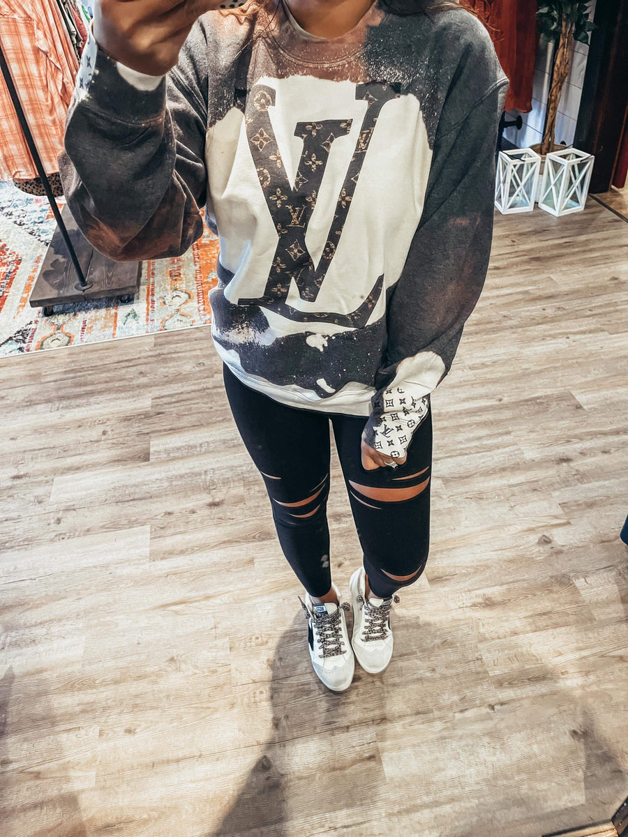 Tops, Lv Bleached Sweatshirt