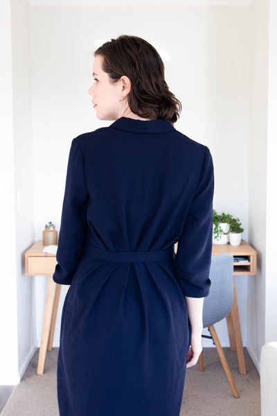 Forget-Me-Not Patterns Adeline wrap dress from rear