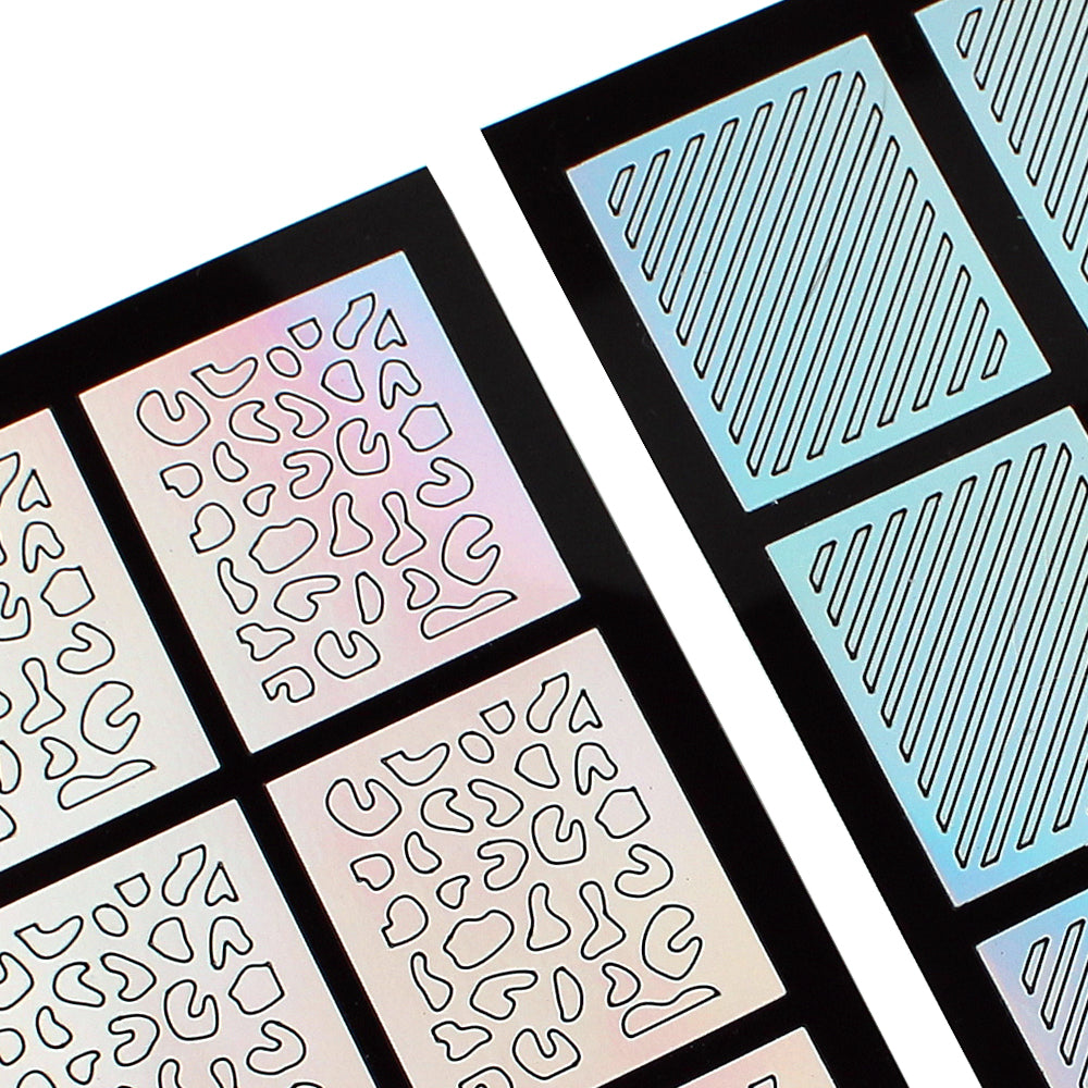 Nail Art Stencil Guides - Animal Print, Slanted Stripes – Winstonia