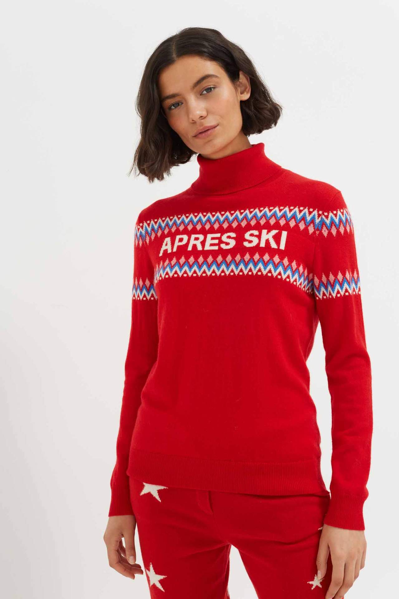 Deens kaas Parelachtig Apres Ski Fair Isle Sweater, Red/Multi – O2 Aspen