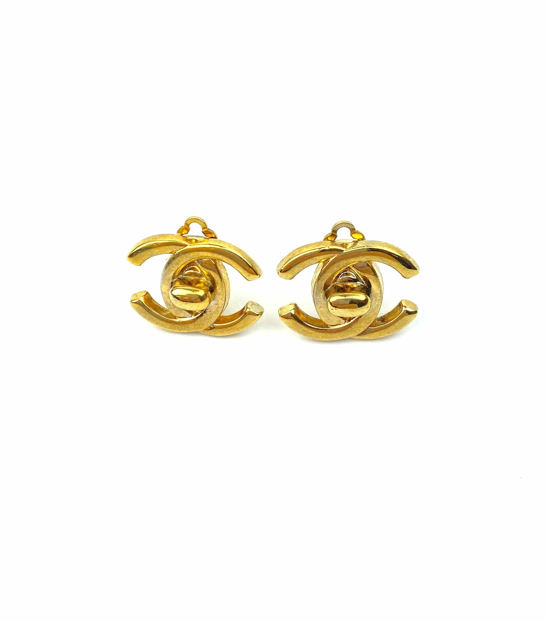 chanel lock earrings