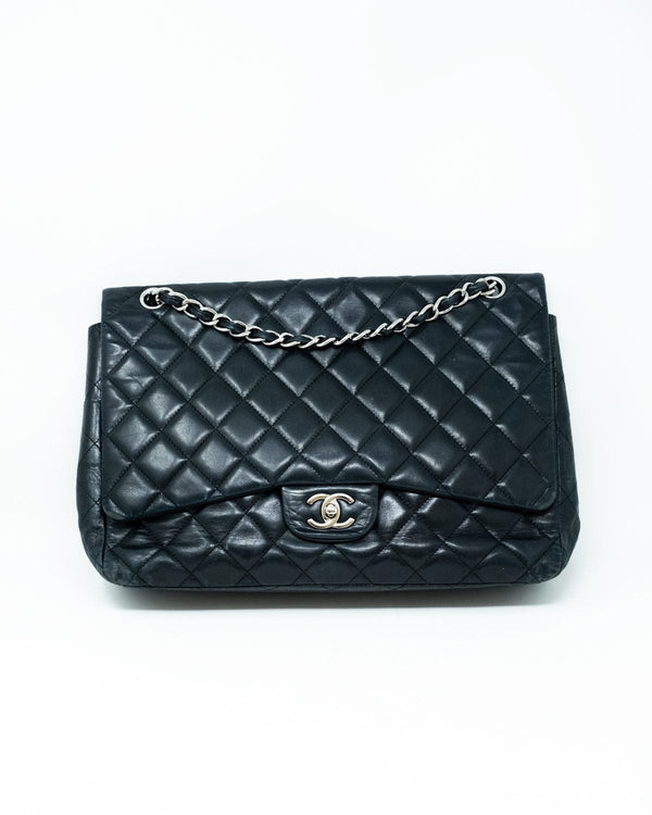 Chanel Chanel Black Lambskin Maxi Single Flap Bag PHW - AGL1728