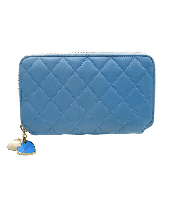 Chanel Chanel Light Blue Valentines Zip Around Wallet RJC1408
