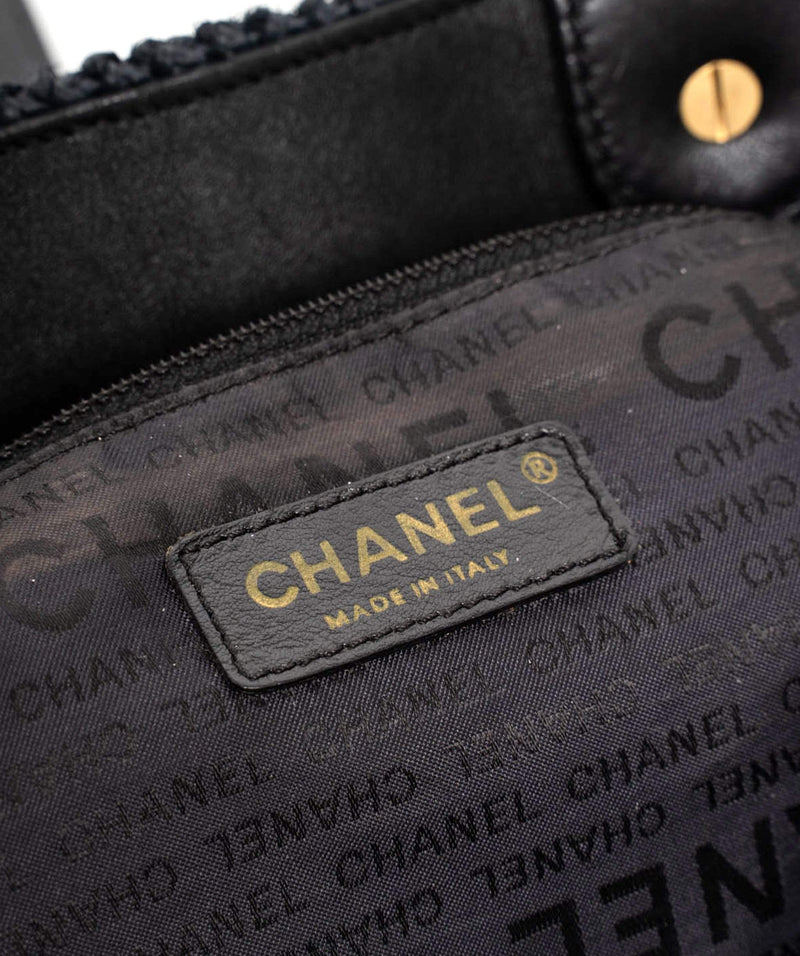 Chanel Chanel Navy Raffia Tote Bag - AWL1745