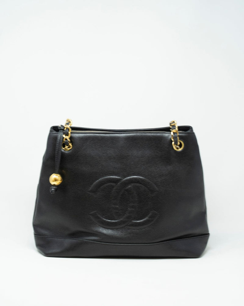 Chanel Vintage Chanel Black Caviar CC Shoulder Bag - AWL2261