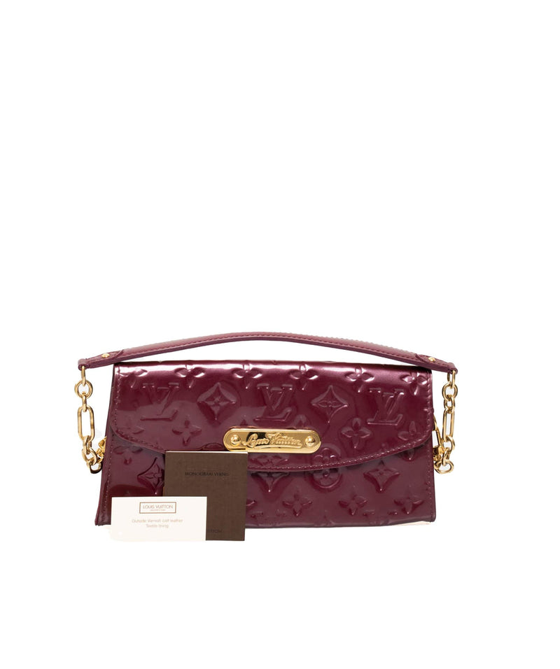Louis Vuitton Louis Vuitton Burgundy Vernis Pochette with Gold Name Plate - AWL1747