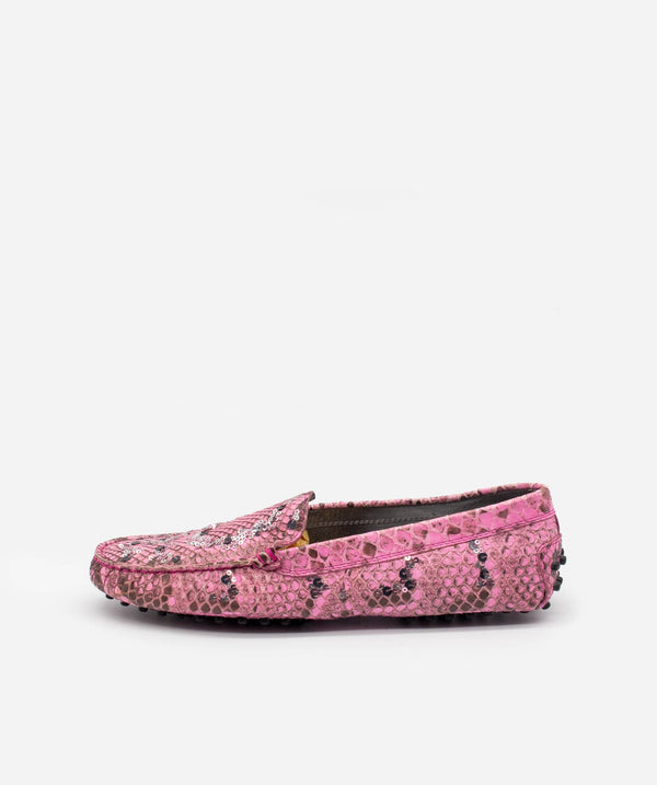 Tods Tods Python Pink Loafers 38.5