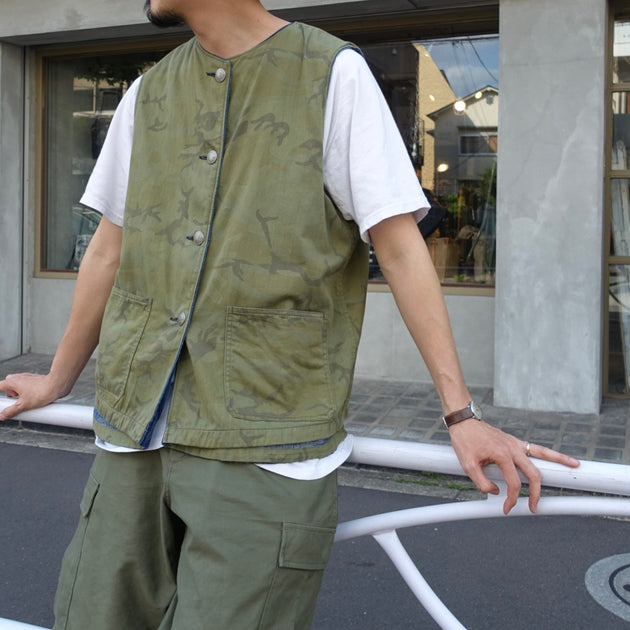 5年保証』 JERKIN VEST REVERSIBLE-HEMP DENIM ad-naturam.fr