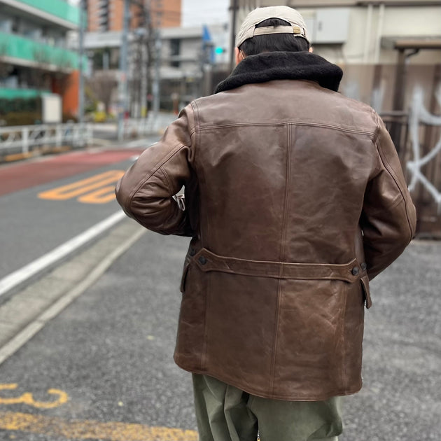 WEB限定カラー Vintage Nigel Cabourn レザー カーコート ムートン XXL