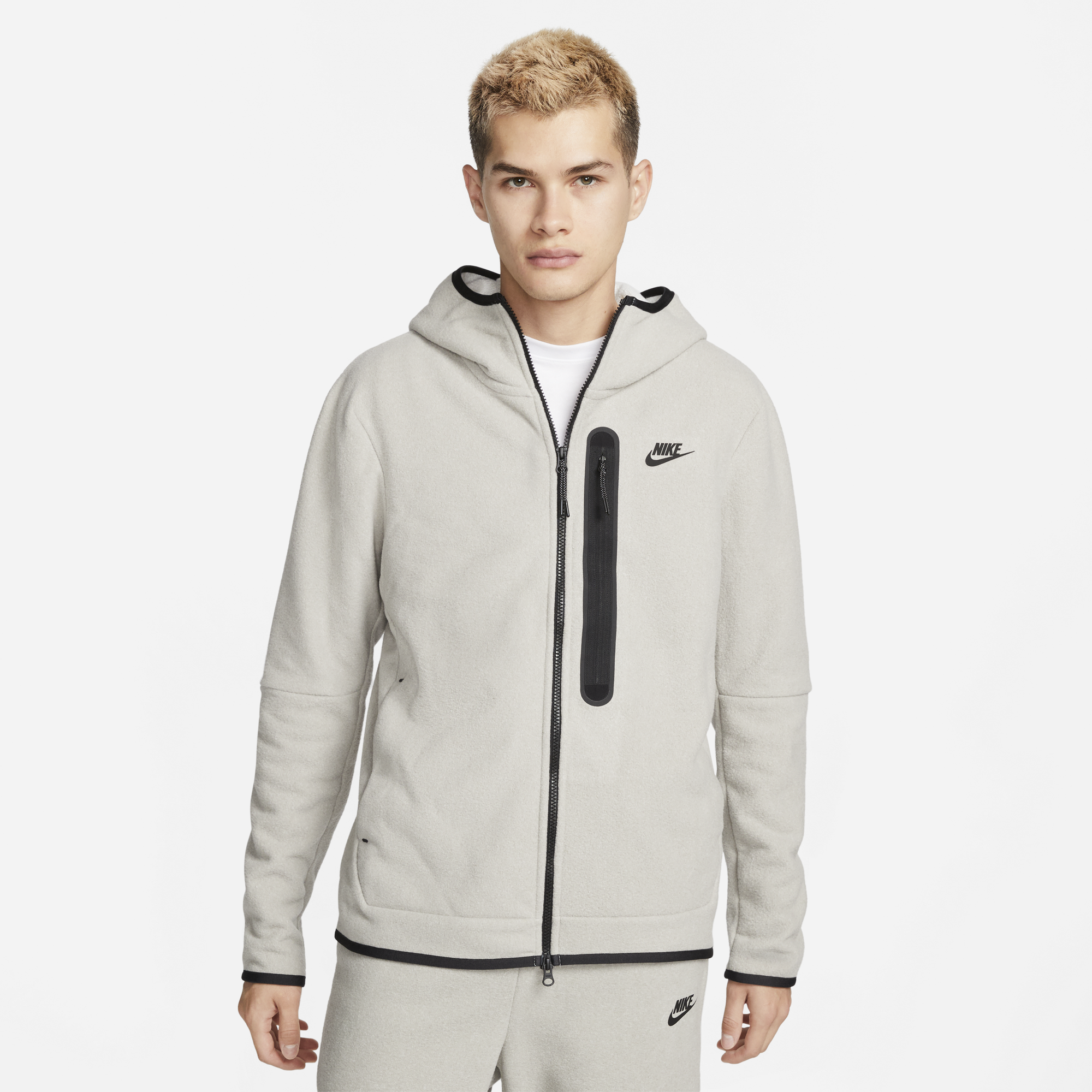 Caligrafía grosor Maldición Nike Sportswear Tech Fleece Full-Zip Winterized Grey Hoodie – Puffer Reds