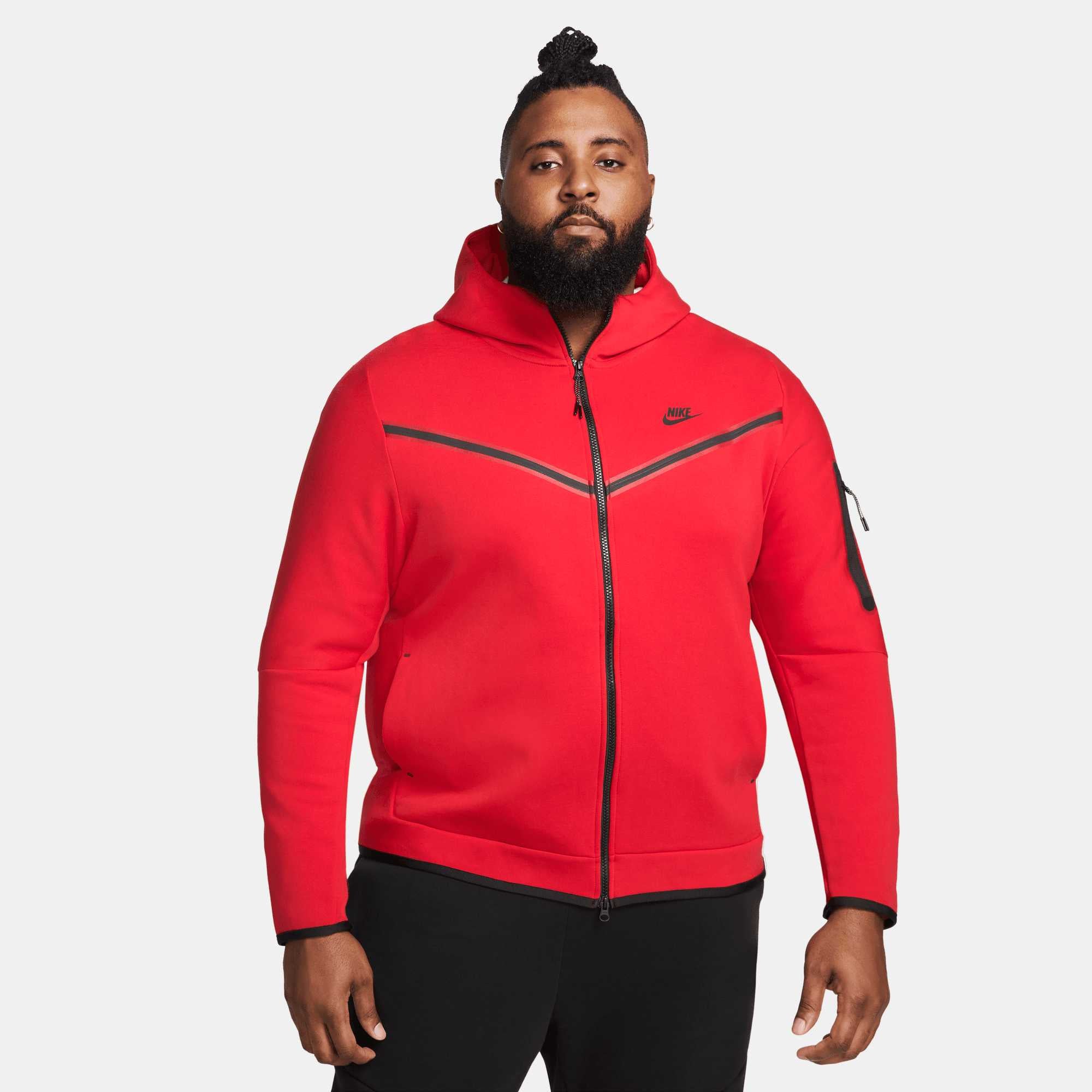 Espejismo Autónomo tempo Nike Sportswear Tech Fleece Full-Zip Red Hoodie - Puffer Reds