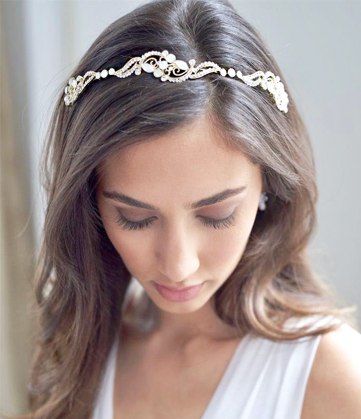 Verkeersopstopping pistool Verkeersopstopping Wedding Hair Accessories - Swarovski Opal Bridal Headband - Available in  Rose Gold and Yellow Gold | ADORA by Simona