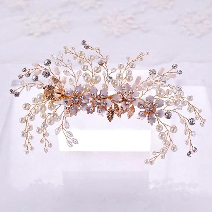 rose gold hair clip wedding