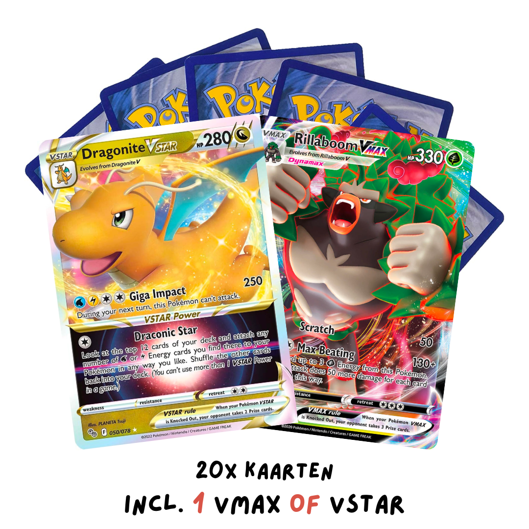 20x Pokémon incl. 1 VMAX kaart kopen? - Mojocards.nl