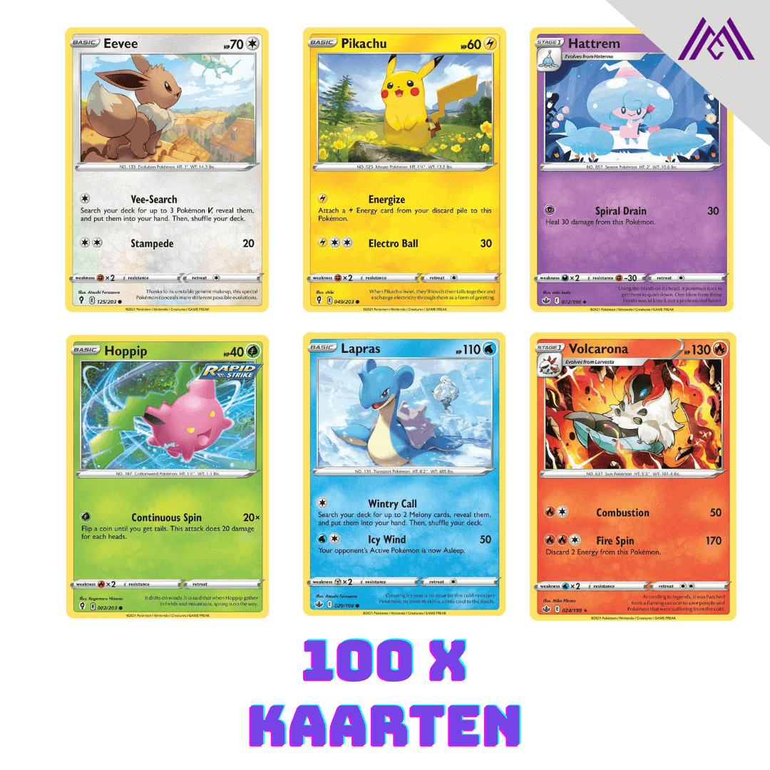 Herdenkings Leia Scharnier 100x Pokémon kaarten bundel kopen - Mojocards.nl