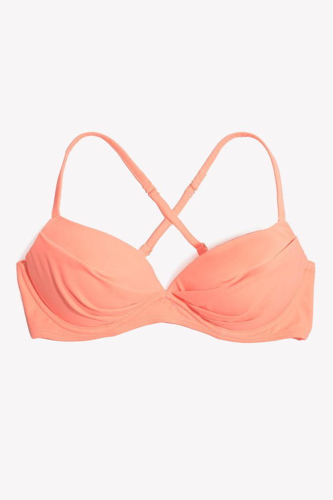 Swim Secret Convertible Push-Up Bikini Top | Peach Luster