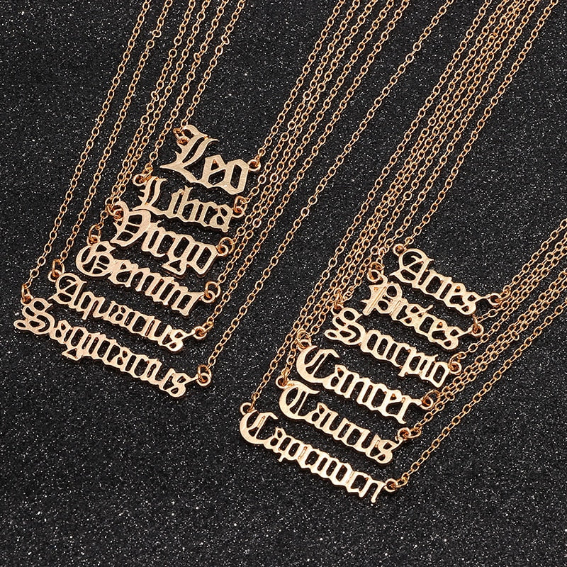 zodiac word necklace