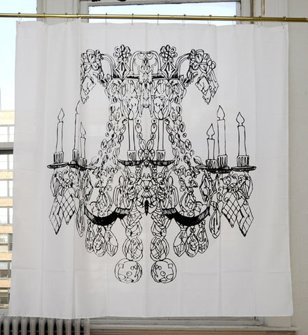 Hand Drawn Chandelier Shower Curtain