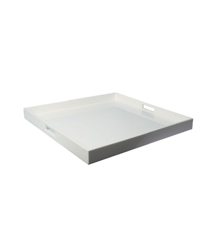 White Lacquer Square Tray (22" x 22") | Jonathan Adler