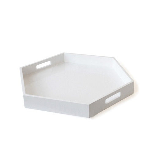 White Lacquer Hexagon Tray | Jonathan Adler