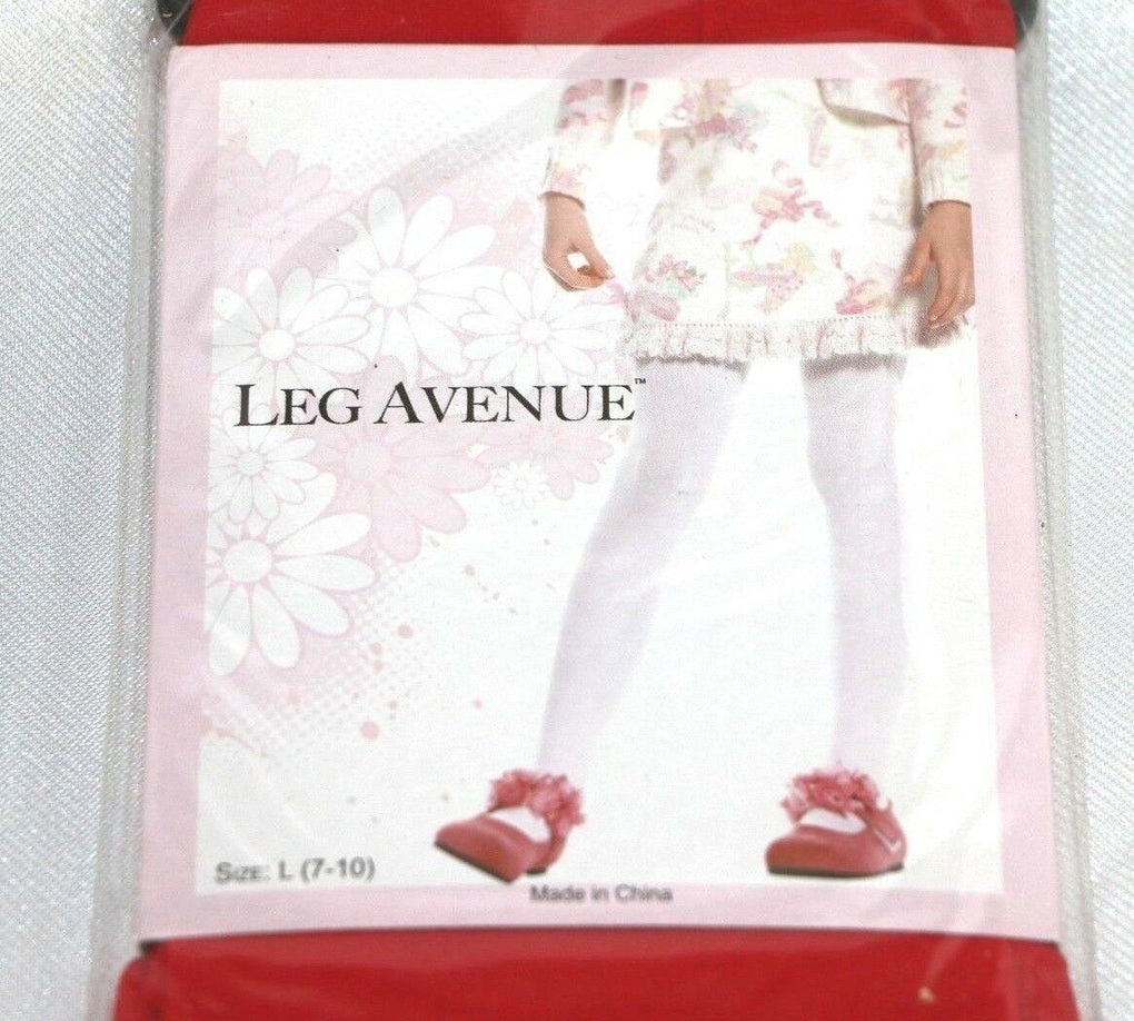 Leg Avenue 4646 Girls Tights Red Opaque Nylon Size large 7-10 - fazoom