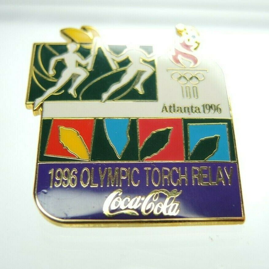 1996 Atlanta Summer Olympics Torch Rally Coca-Cola Coke Sponsor Lapel Pin - fazoom