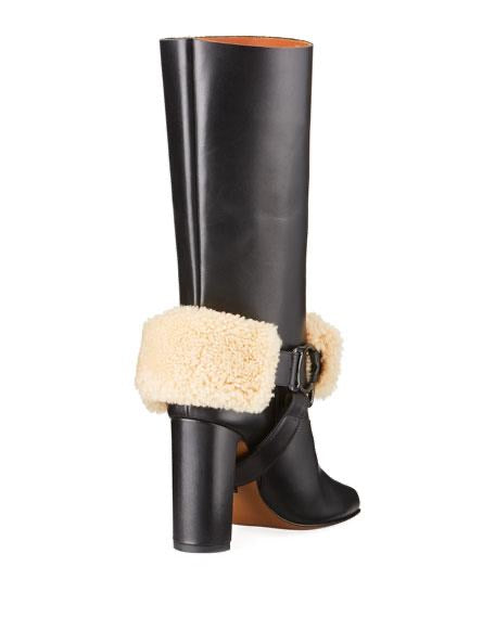 white shearling boots