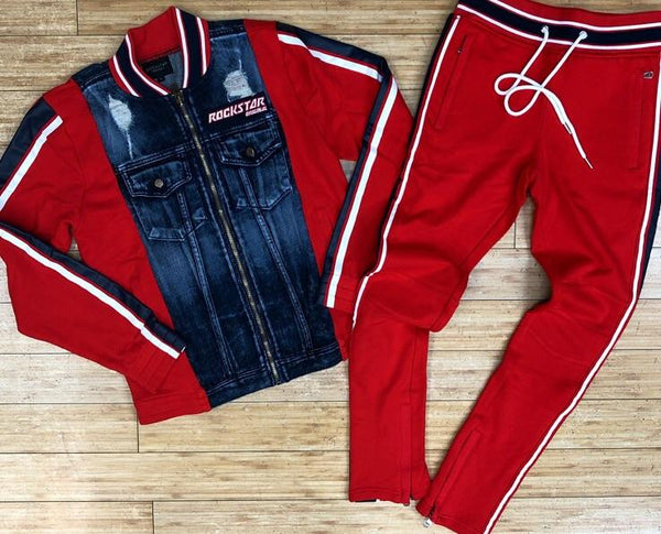 red rockstar jeans